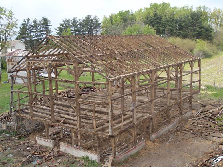 Shafer Barn Exterior with Siding Removed